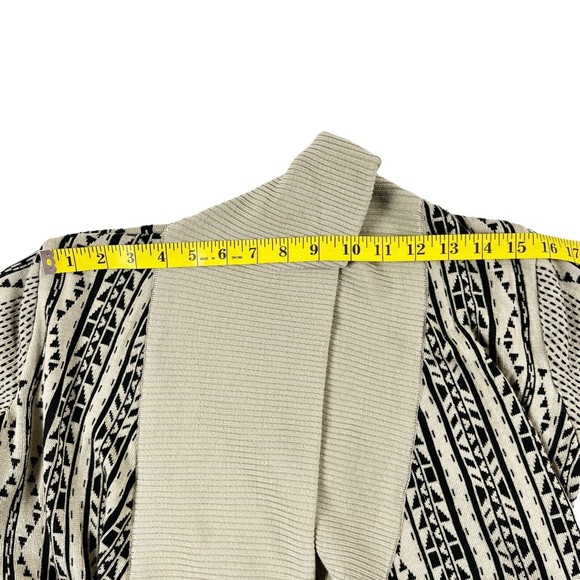 Anthropologie Staring At Stars Open Front Cardigan Sweater Tan Multi Sz M - Picture 6 of 7
